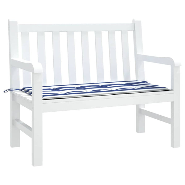 Gestreifte Gartenbankauflage Blau/Weiß 100x50cm