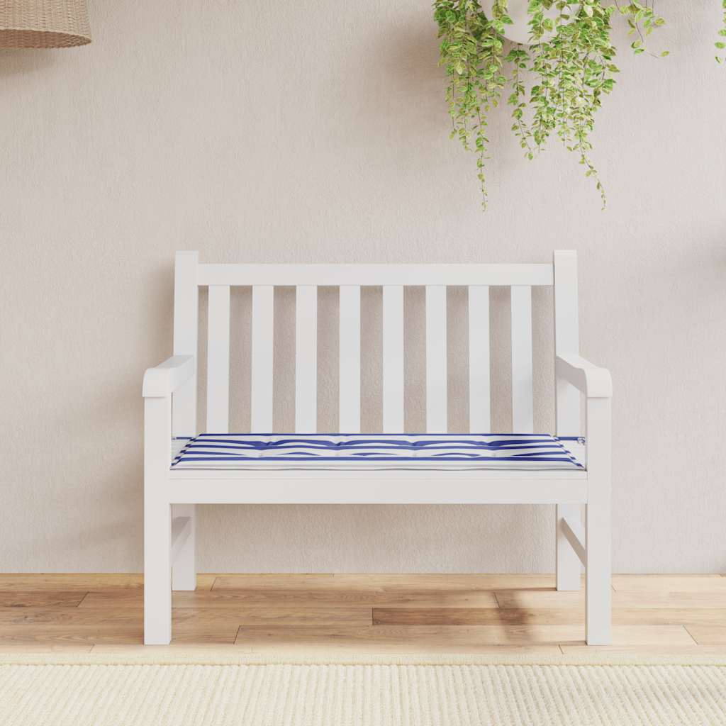 Gestreifte Gartenbankauflage Blau/Weiß 100x50cm