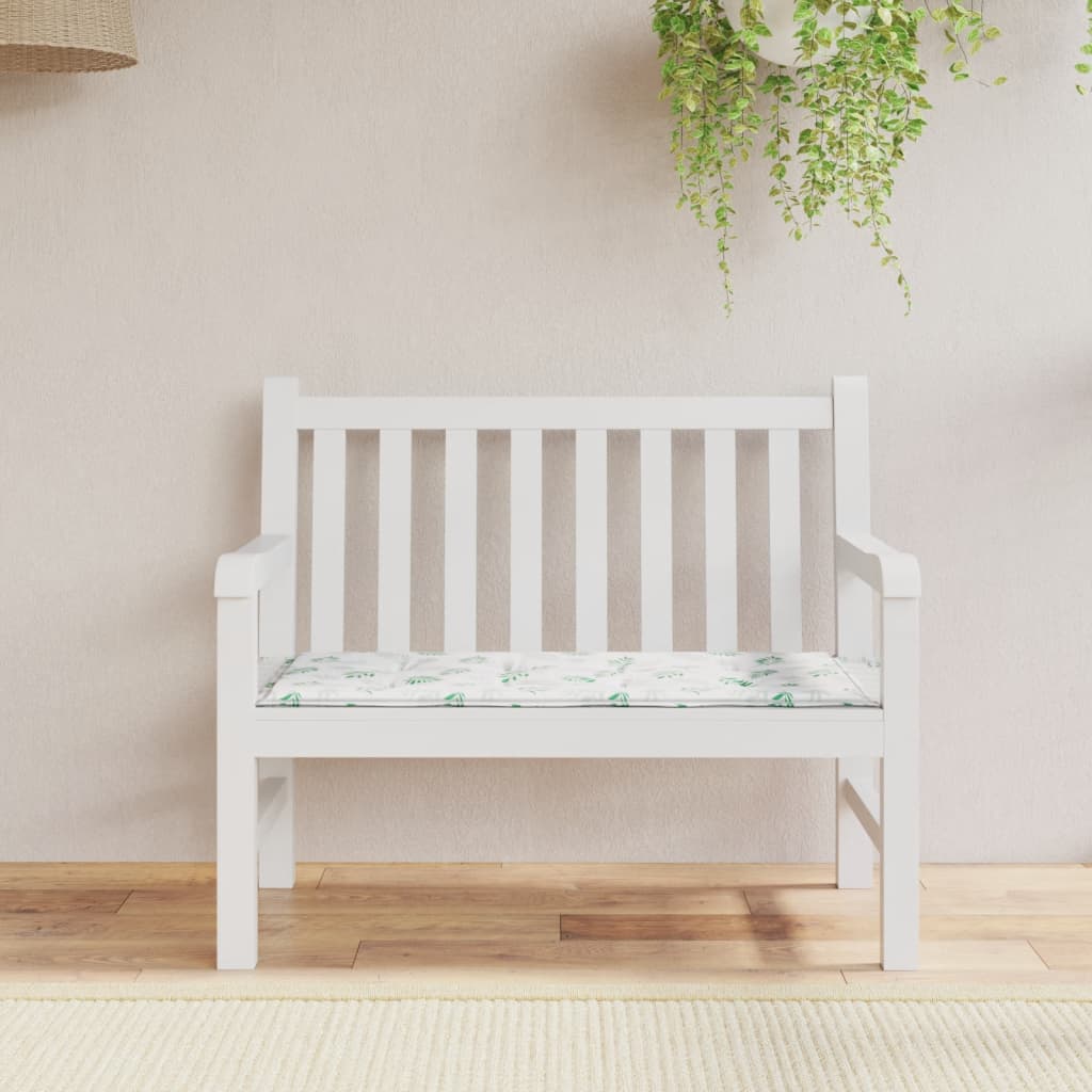 Gartenbank Auflage Blattmuster 100x50 cm