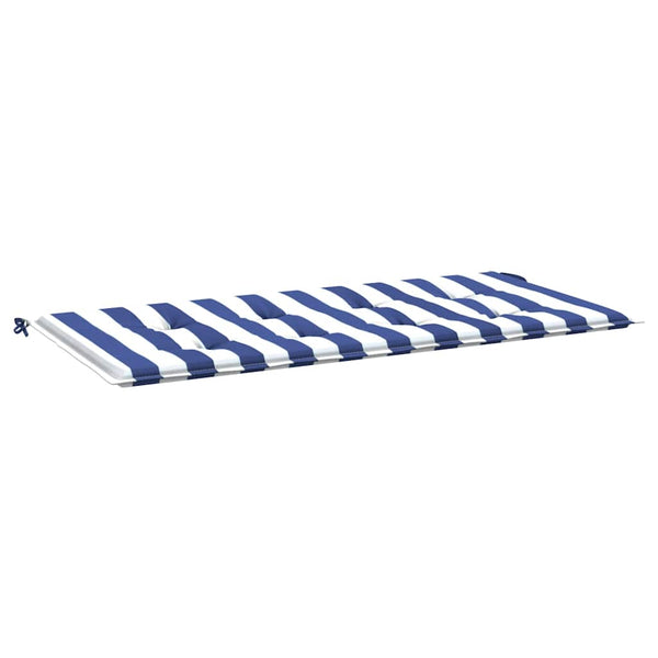 Gestreifte Gartenbank Auflage Blau-Weiß 120x50 cm