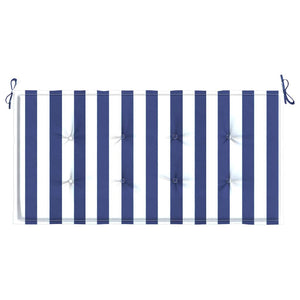 Gestreifte Gartenbank Auflage Blau-Weiß 120x50 cm