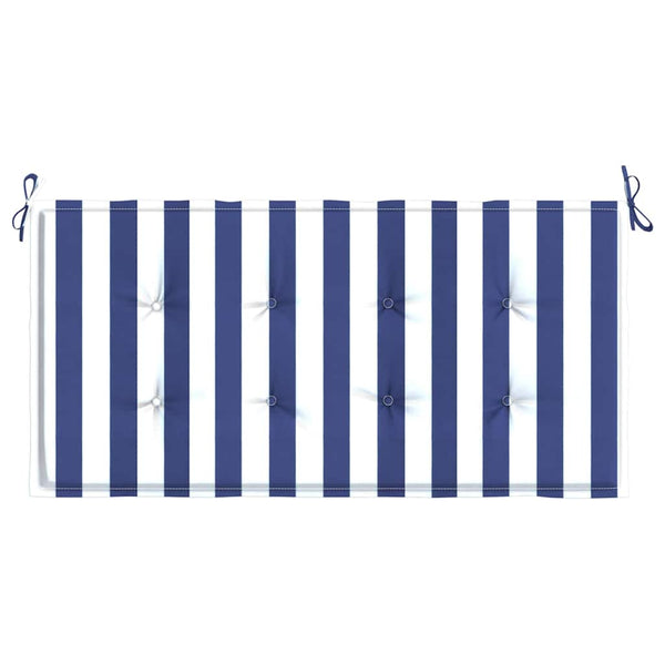 Gestreifte Gartenbank Auflage Blau-Weiß 120x50 cm