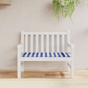 Gestreifte Gartenbank Auflage Blau-Weiß 120x50 cm