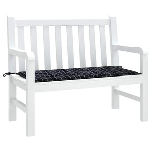 Gartenbank Auflage Schwarz Karomuster 120x50 cm
