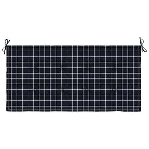 Gartenbank Auflage Schwarz Karomuster 120x50 cm
