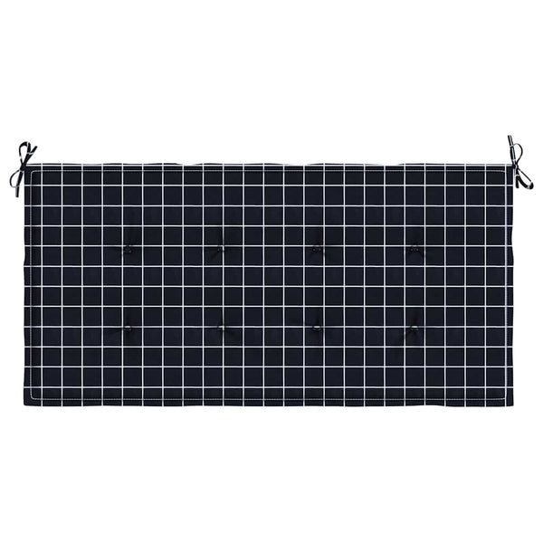 Gartenbank Auflage Schwarz Karomuster 120x50 cm