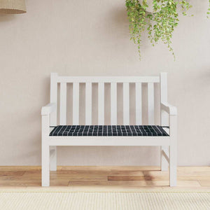 Gartenbank Auflage Schwarz Karomuster 120x50 cm