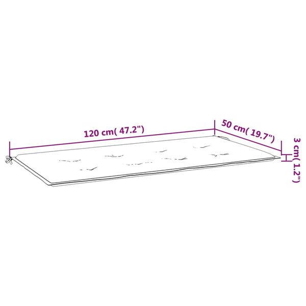 Gartenbank Auflage Blattmuster 120 cm