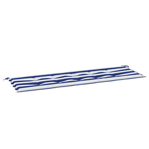 Gestreifte Gartenbankauflage Blau-Weiß 150x50 cm