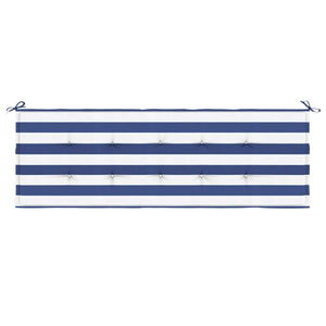 Gestreifte Gartenbankauflage Blau-Weiß 150x50 cm