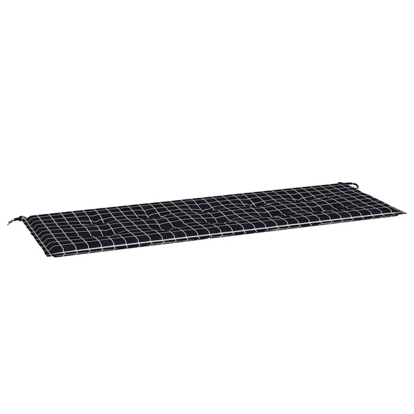Gartenbank Auflage Schwarz Karomuster 150 cm