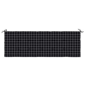 Gartenbank Auflage Schwarz Karomuster 150 cm