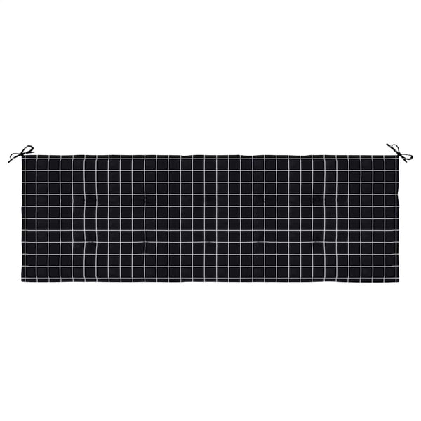 Gartenbank Auflage Schwarz Karomuster 150 cm