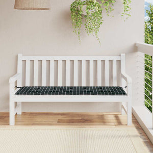 Gartenbank Auflage Schwarz Karomuster 150 cm