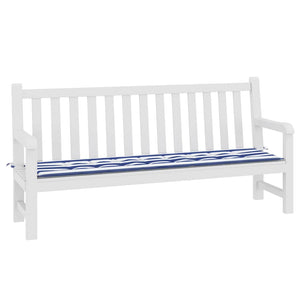 Gestreifte Gartenbankauflage Blau/Weiß 200x50 cm