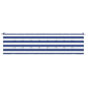 Gestreifte Gartenbankauflage Blau/Weiß 200x50 cm
