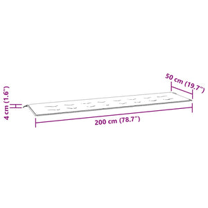 Gestreifte Gartenbankauflage Blau/Weiß 200x50 cm
