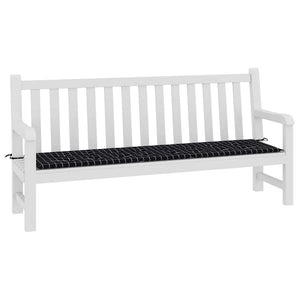 Gartenbank Auflage Schwarz Karomuster 200x50 cm