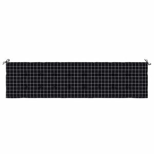 Gartenbank Auflage Schwarz Karomuster 200x50 cm