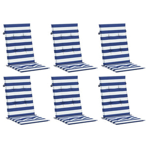 Hochlehner Auflagen 6er Set Blau-Weiß