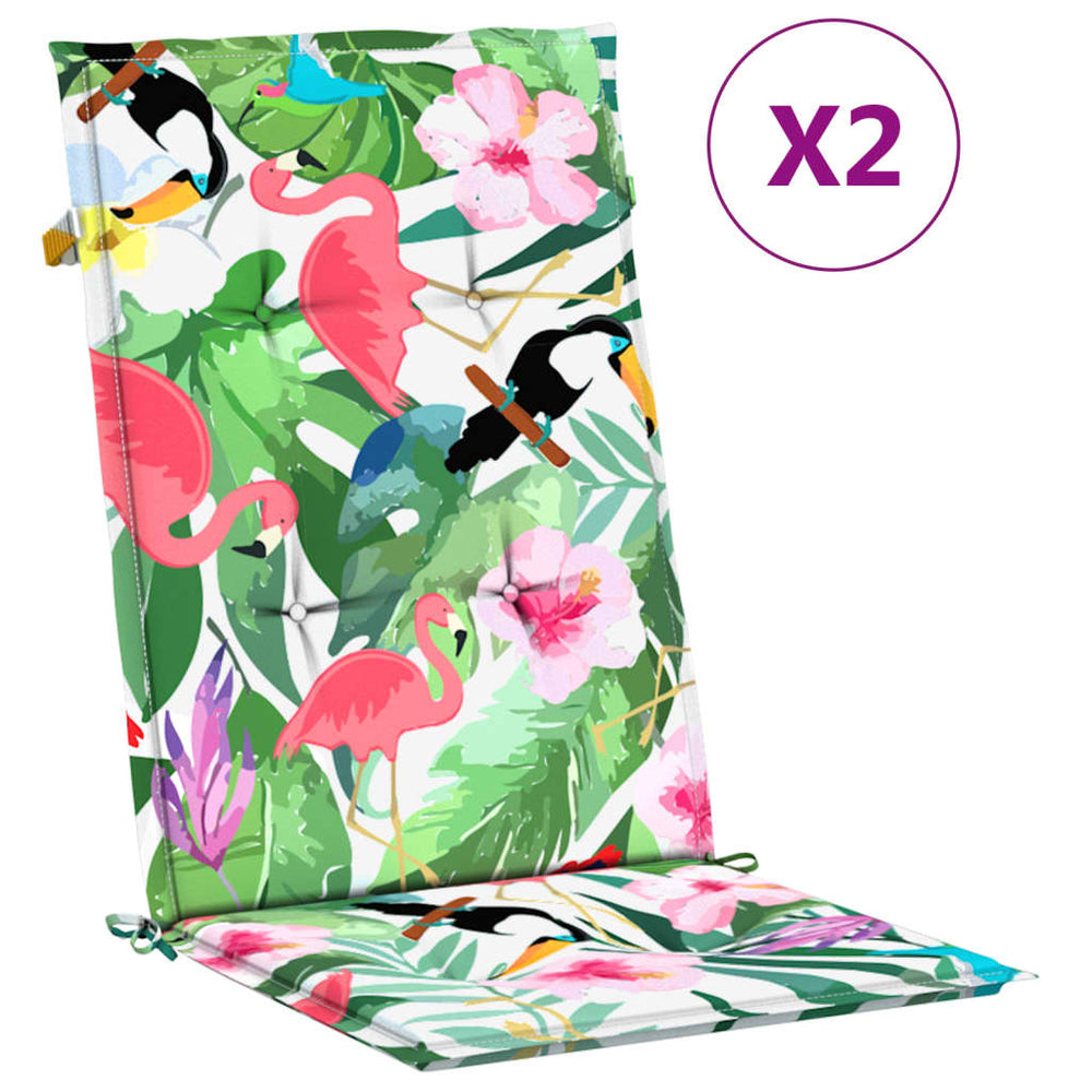 vidaXL High-Back Garden Chair Cushions 2 pcs. Multicolored 120x50x3cm