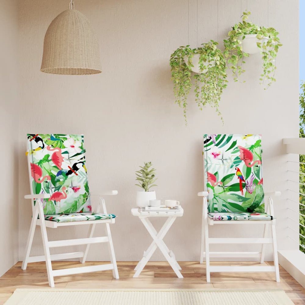 vidaXL High-Back Garden Chair Cushions 2 pcs. Multicolored 120x50x3cm