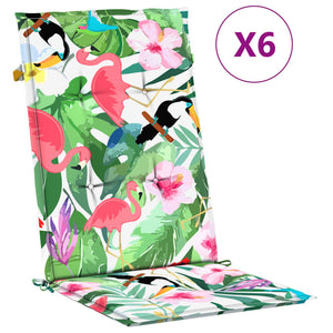 vidaXL Coussins de dossier haut 6 pcs Tissu multicolore