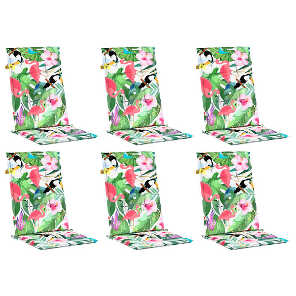 vidaXL Coussins de dossier haut 6 pcs Tissu multicolore