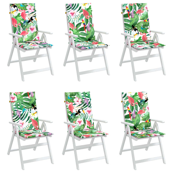vidaXL Coussins de dossier haut 6 pcs Tissu multicolore