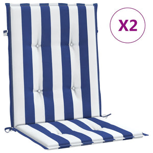Niedriglehner Auflagen 2er Set Blau Weiß