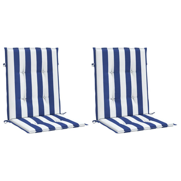 Niedriglehner Auflagen 2er Set Blau Weiß