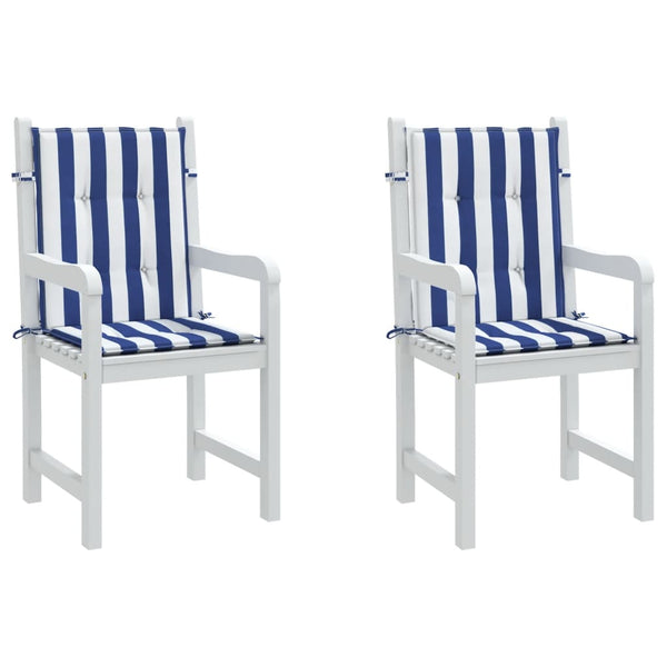 Niedriglehner Auflagen 2er Set Blau Weiß