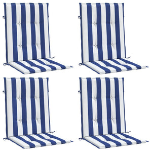 Niedriglehner Auflagen 4er Set Blau Weiß