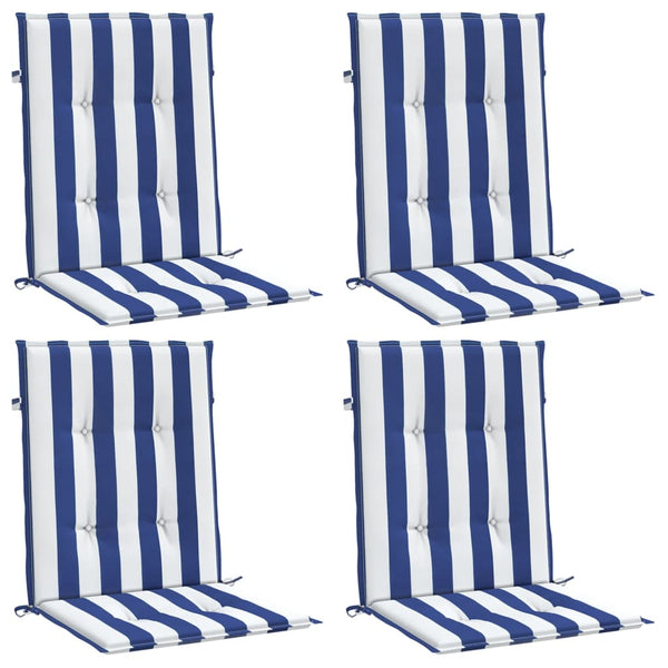 Niedriglehner Auflagen 4er Set Blau Weiß
