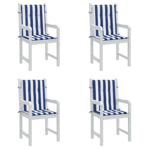Niedriglehner Auflagen 4er Set Blau Weiß