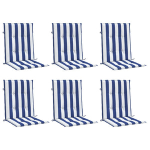 Niedriglehner Auflagen 6er Set Blau/Weiß