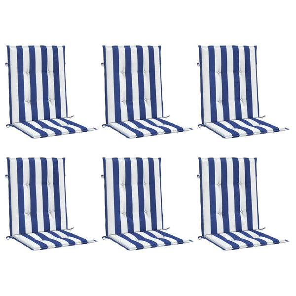Niedriglehner Auflagen 6er Set Blau/Weiß