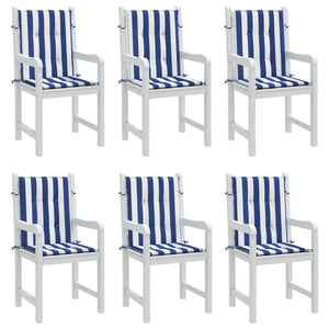 Niedriglehner Auflagen 6er Set Blau/Weiß