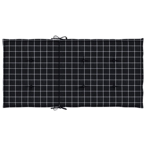 vidaXL Coussins pour chaises à dossier bas 2 pcs Tissu à carreaux noir
