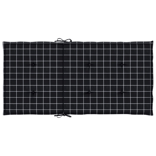 vidaXL Coussins pour chaises à dossier bas 2 pcs Tissu à carreaux noir
