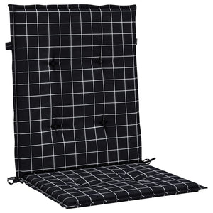 vidaXL Coussins pour fauteuil bas 4 pcs Tissu à carreaux noir