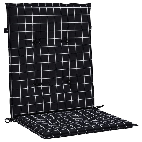 vidaXL Coussins pour fauteuil bas 4 pcs Tissu à carreaux noir