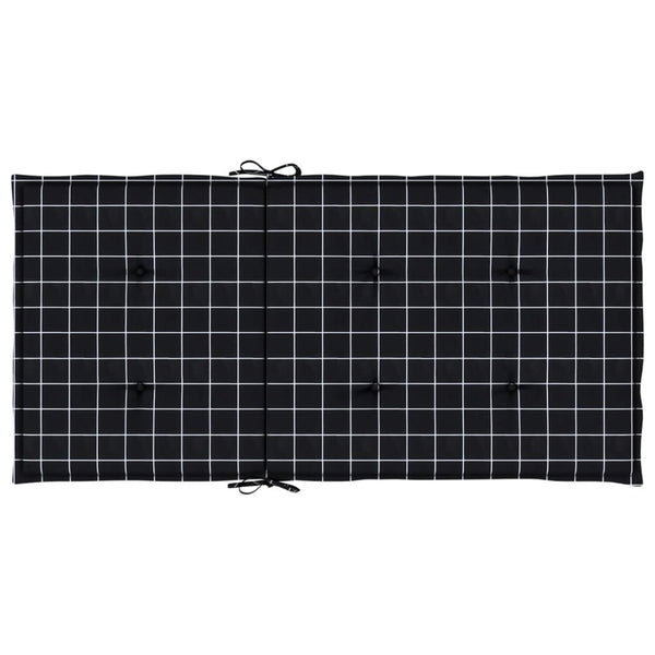 vidaXL Coussins pour fauteuil bas 4 pcs Tissu à carreaux noir