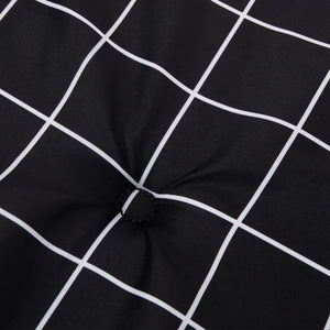 vidaXL Coussins pour fauteuil bas 4 pcs Tissu à carreaux noir