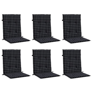 Niedriglehner Auflagen 6er Set Schwarz Karomuster