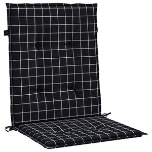 Niedriglehner Auflagen 6er Set Schwarz Karomuster