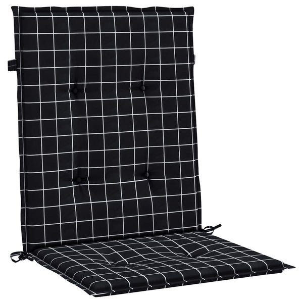 Niedriglehner Auflagen 6er Set Schwarz Karomuster