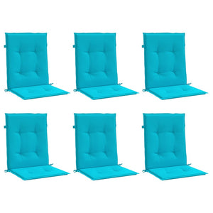 vidaXL Coussins de chaise longue bas 6 pcs Tissu turquoise
