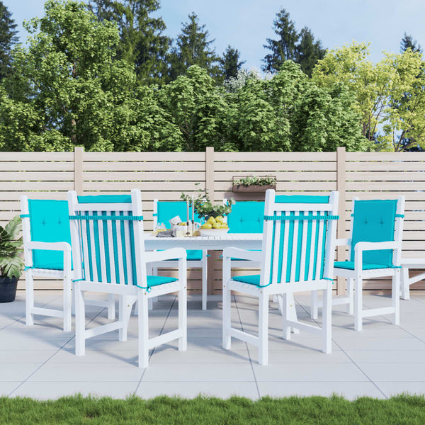 vidaXL Coussins de chaise longue bas 6 pcs Tissu turquoise