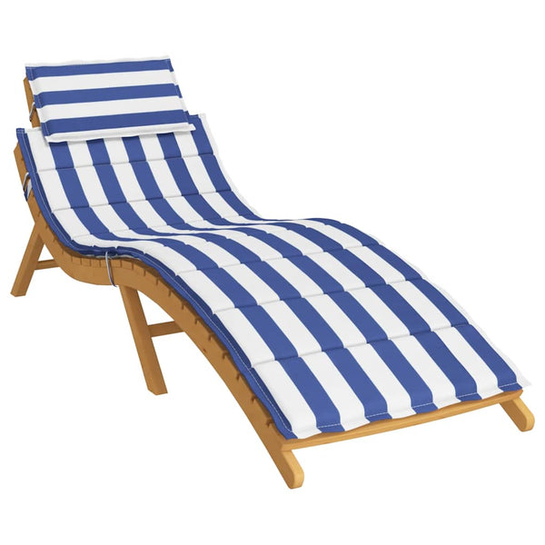 Sonnenliegen Auflage Blau-Weiß Gestreift